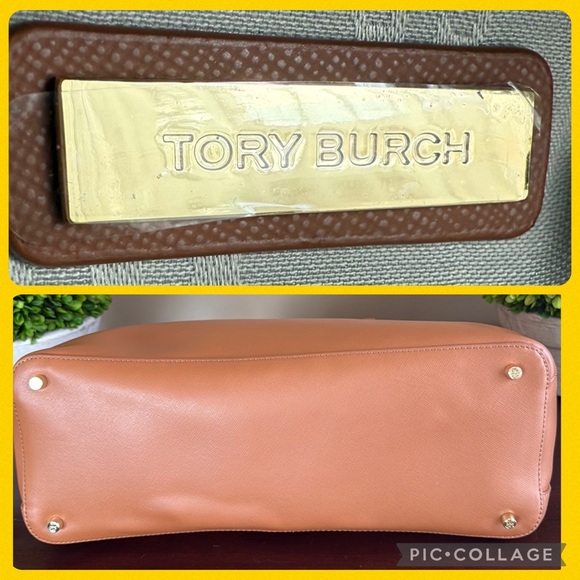 TORY BURCH "ROBINSON" LARGE 🤎TIGERS EYE🤎 SAFFIANO DOUBLE ZIP TOTE 🌟LIKE NEW🌟 - Picture 14 of 17